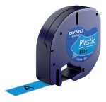 labeltape Dymo 91205 Letratag 12mm plastic zwart op blauw labeltape Dymo 91205 Letratag 12mm plastic zwart op blauw
