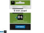 lettertape Dymo D1 (40913) 9mm x 7m zwart op wit