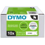lettertape Dymo D1 (45013) 12mm x 7m zwart op wit, ds/10 rol